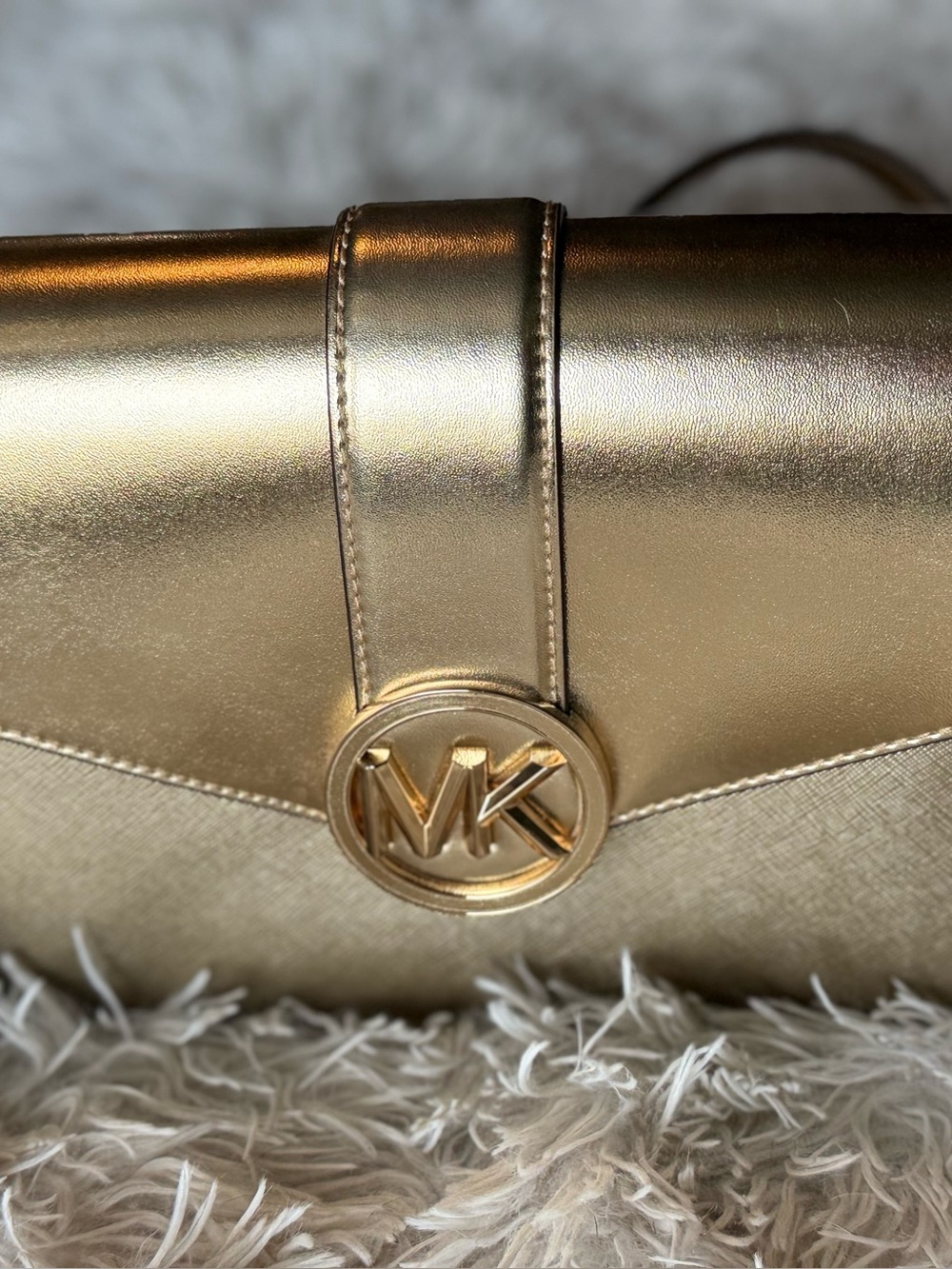Michael Kors Metallic Gold Crossbody Shoulder Bag
